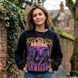 The Black Crowes Plague Doctor Sweatshirt Womens XS Grim Reaper Rock Band Crew